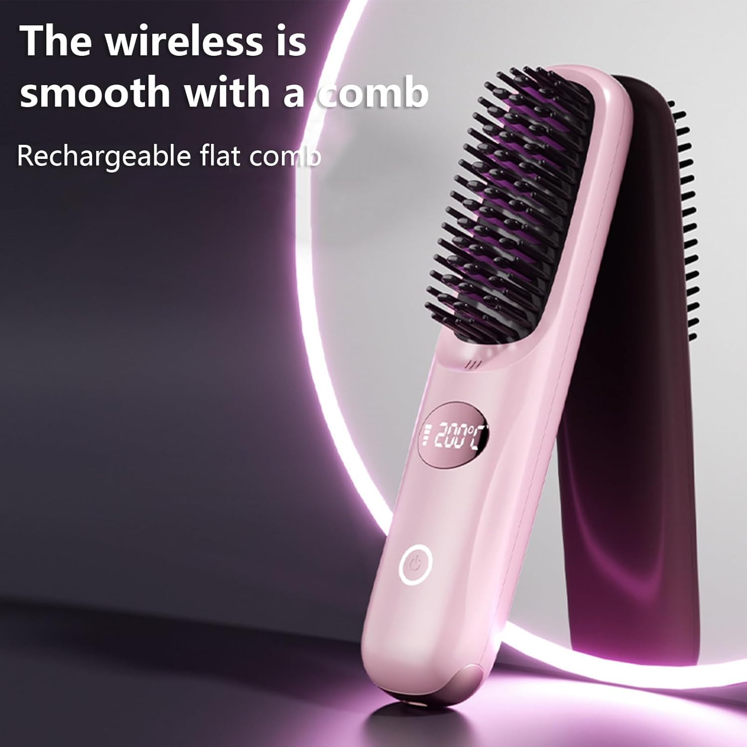 Hair Straightener Brush | Portable USB Charging Smoothing Straightener, Straightening for Women, Girls, Daytime, Traveling