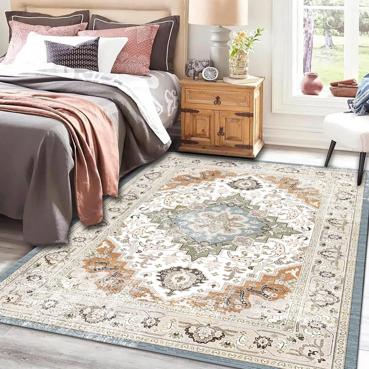 Forubar Boho Area Rugs for Living Room, Washable Persian Rug, Non-Slip Vintage Carpet for Bedroom, Indoor Floor Mat Modern Soft Abstract Rugs (Sytle 3, 200 X 300 Cm) image number 2