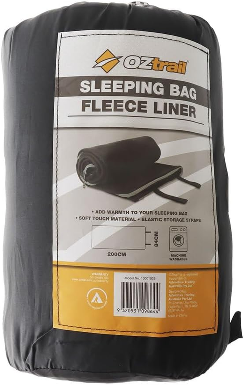 Oztrail Fleece Sleeping Bag Liner, Black image number 1