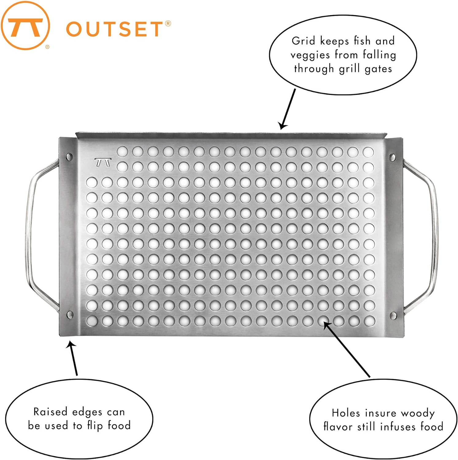 Outset 76630 Stainless Steel Grill Topper Grid, Set of 2, 11"X7" and 11"X17" image number 4