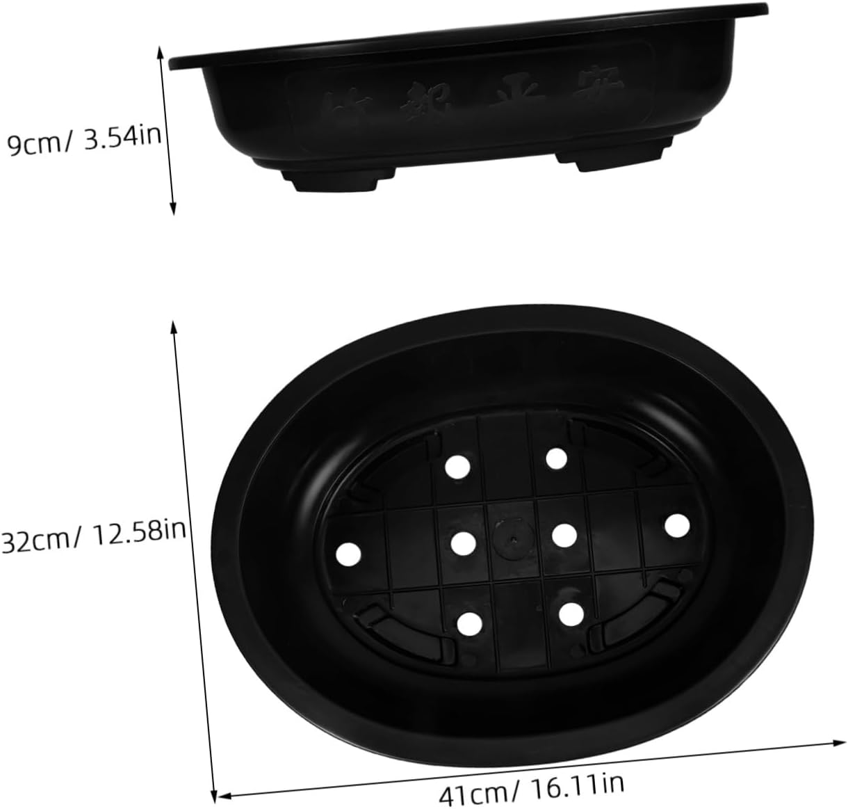 ANDRESLAD 4Pcs Oval Bonsai Pots Durable Plastic Flower Containers for Indoor Gardening Breathable Design for Healthy Plants for Home and Office Decor image number 2