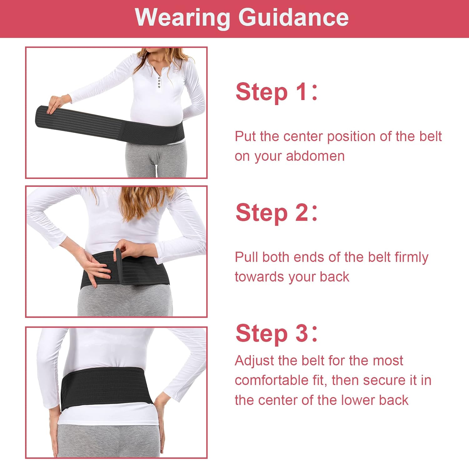 Maternity Belly Band for Pregnancy - Support Belt for Pregnant Women- Soft & Breathable Tummy Wraps for Abdomen, Pelvic, Waist, Back Pain Relief- Adjustable Abdominal Binder for All Stages of Brace image number 5