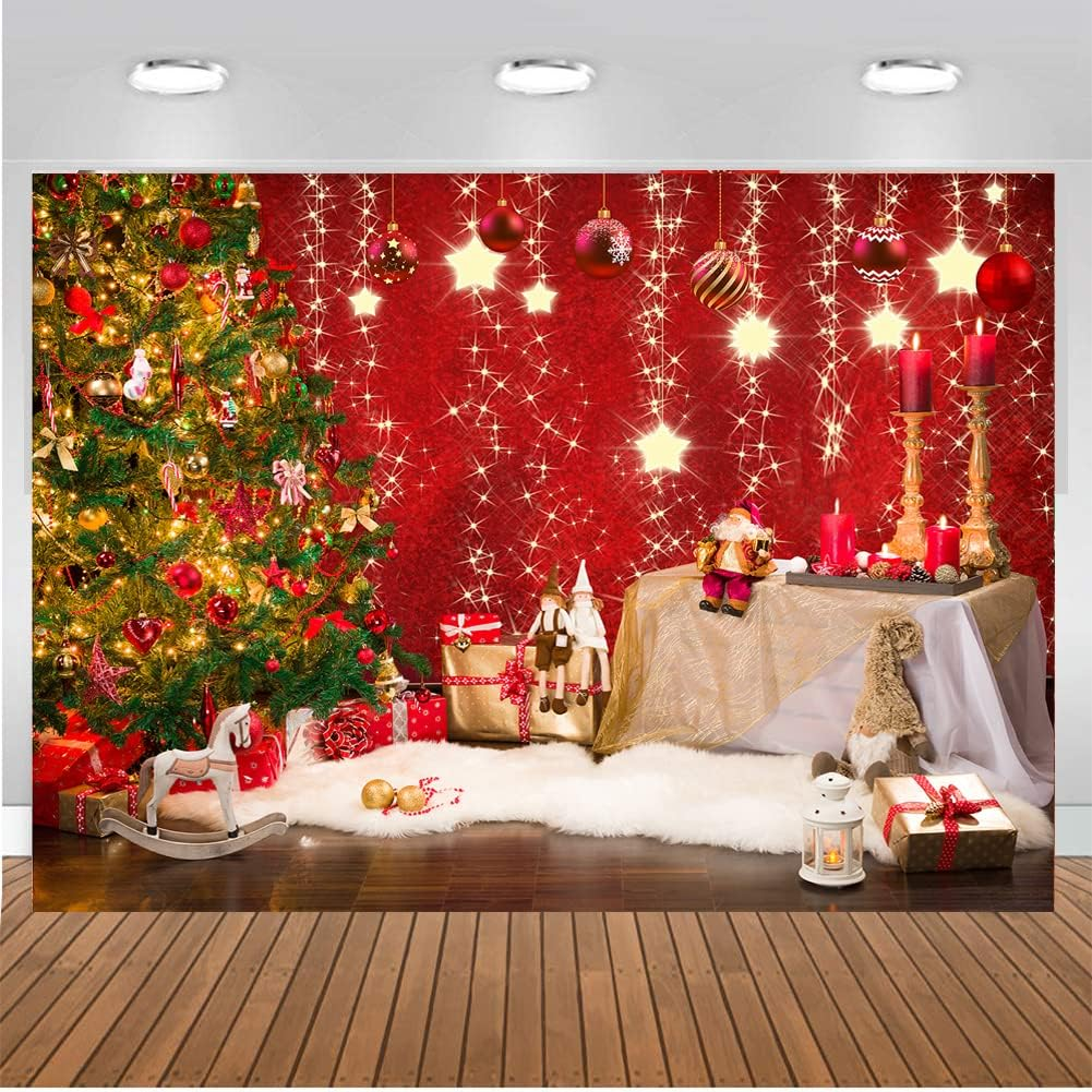 CHAIYA 7X5Ft Christmas Backdrops Red Christmas Backdrop Family Kids New Year Backdrop for Party Decorations CY-183 image number 4