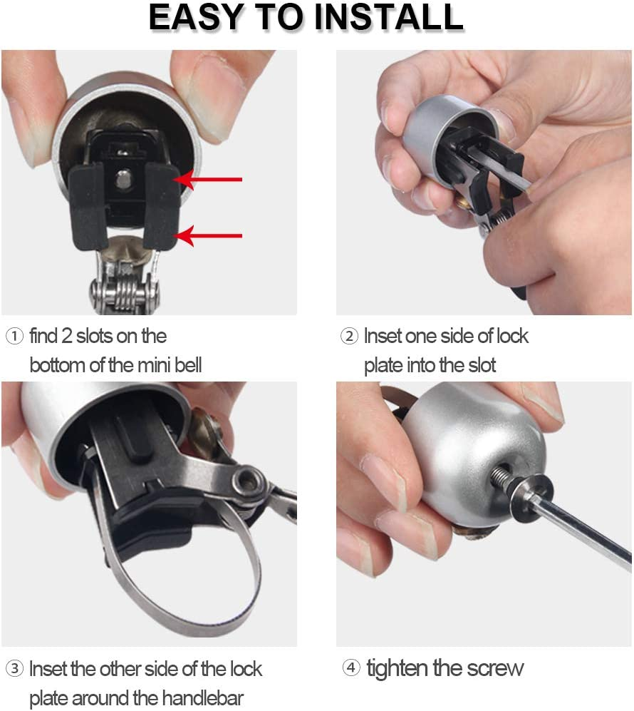 ROCKBROS Bike Bell Classic Bicycle Bell for Bike Ring Bell with Loud Sound Bells for Road Mountain Bike Handlebars Adults image number 3