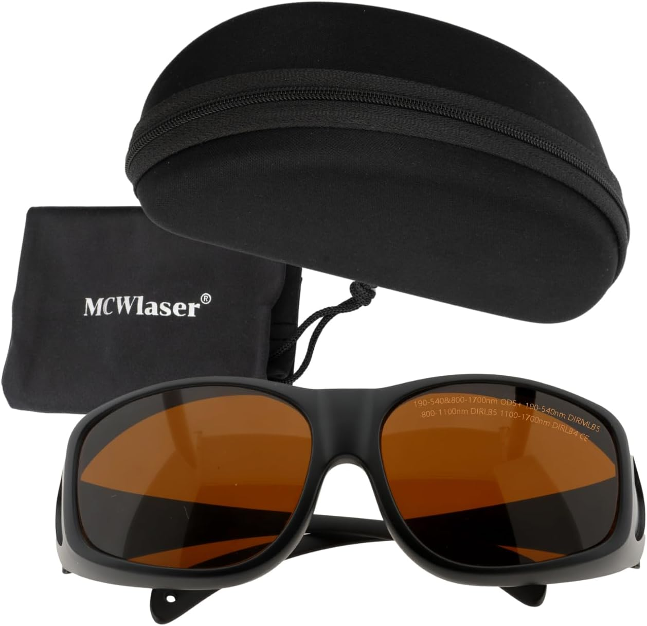 Mcwlaser Laser Safety Goggles Glasses OD5+ 190-540Nm & 800-1700Nm for Yag, Blue, Green Laser and UV Light Protection 445Nm, 450Nm,532Nm, 808Nm, 980Nm, 1064Nm, 1080Nm Absorption Type EP-1 Style 9 image number 3