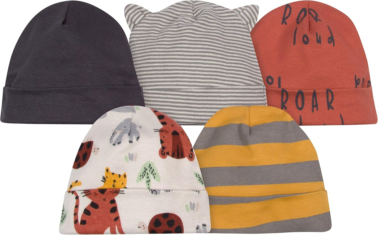 Gerber Baby Girls' 5 Pack Caps