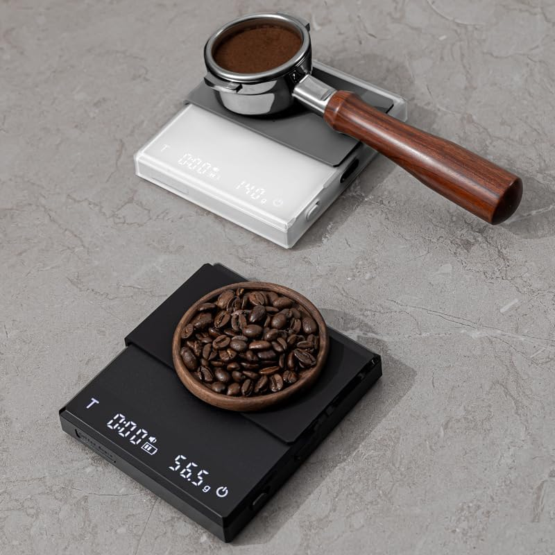 Coffee Scale with Timer for Pour over Espresso Type-C Rechargeable Digital Smart Kitchen Scale Auto off LED Display with Waterproof Pad 2000 Grams (Black, Mini) image number 5