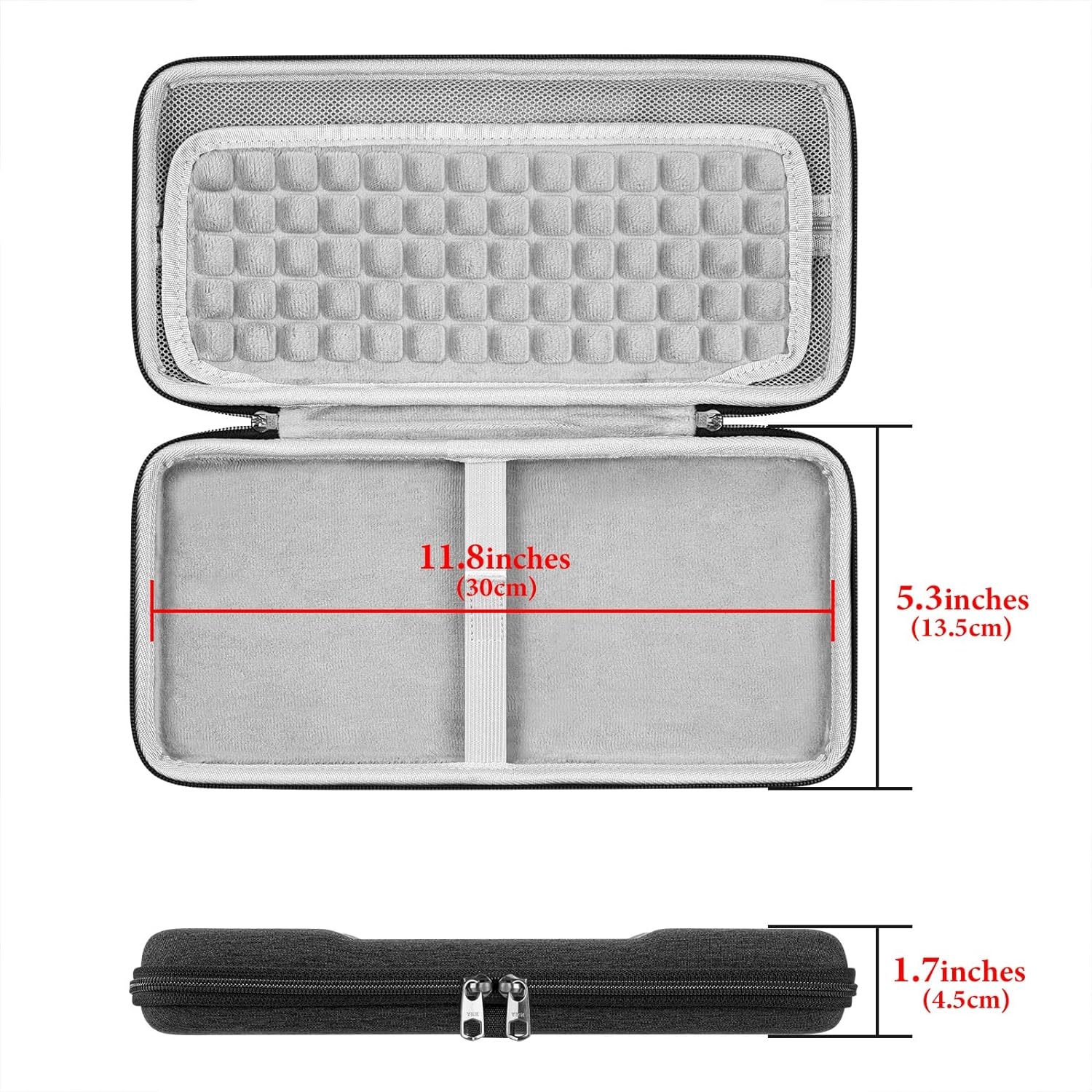 Geekria Hard Shell Keyboard Case, Compatible with OMOTON Ultra-Slim Bluetooth, Arteck Ultra-Slim Bluetooth, 2.4G Wireless, PINKCAT Multi-Device Keyboard Travel Carrying Bag (Dark Grey) image number 4