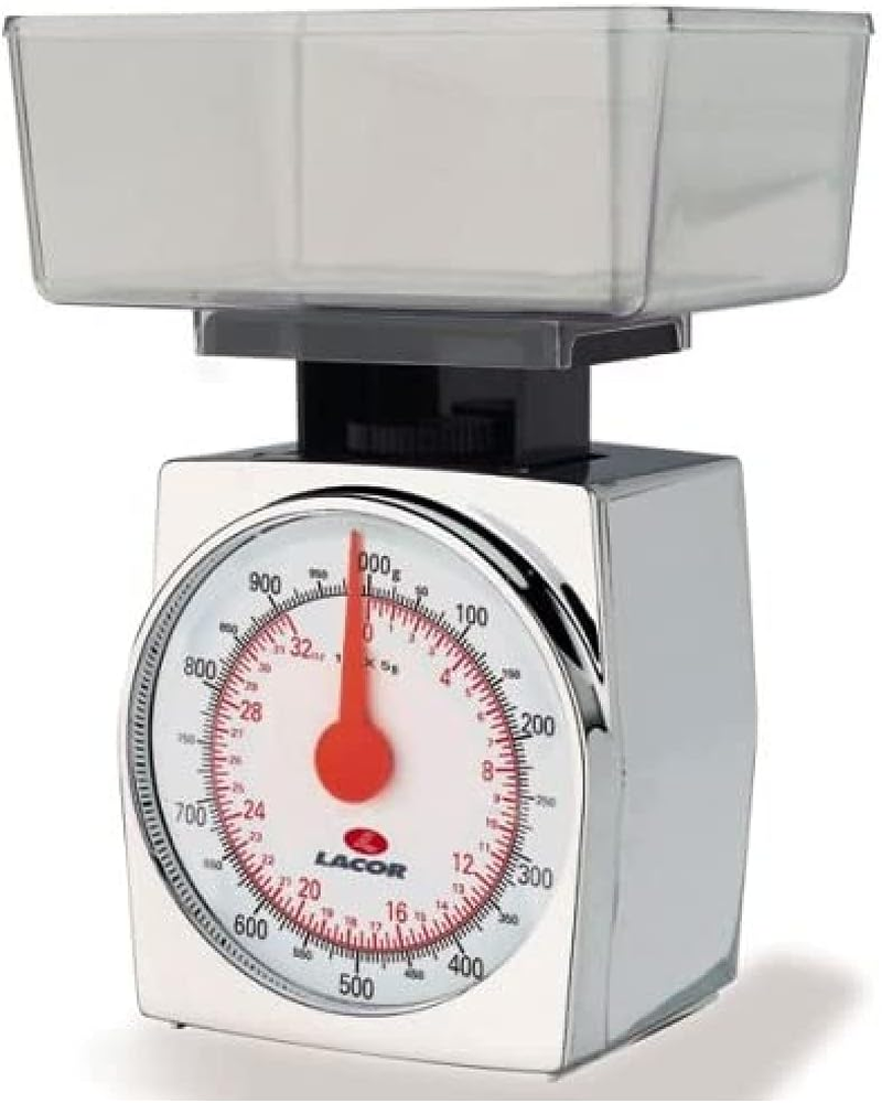 Lacor-61702-Chromed Body Kitchen Scale 1 Kg.Grad 5 G