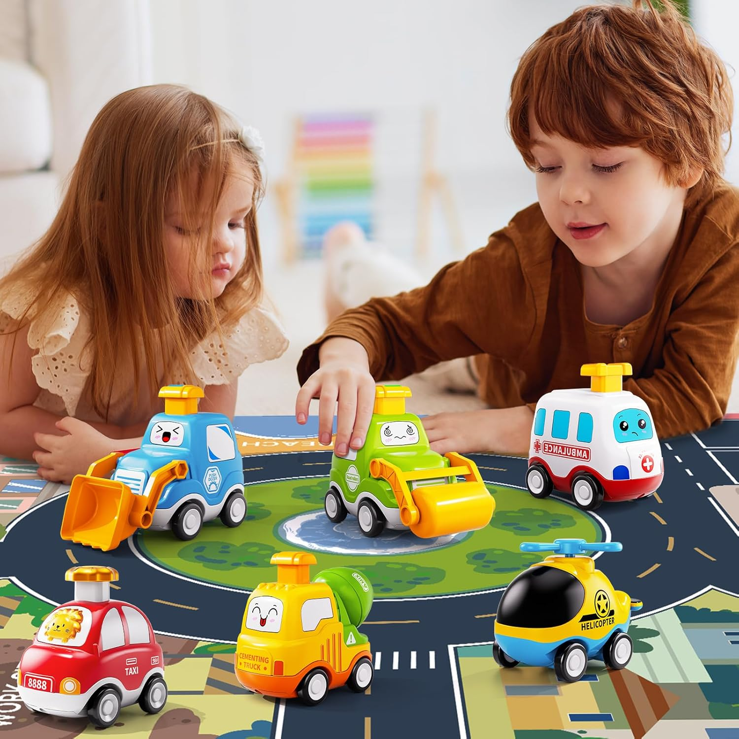 Press and Go Car Toys for Toddlers 1-3, 6 Pack Animal Baby Car Toys for Infants 6-9-12-18 Months Babies, Push Go Friction Vehicle Toys for 1 2 Year Old, First Birthday Gifts for Boys Girls