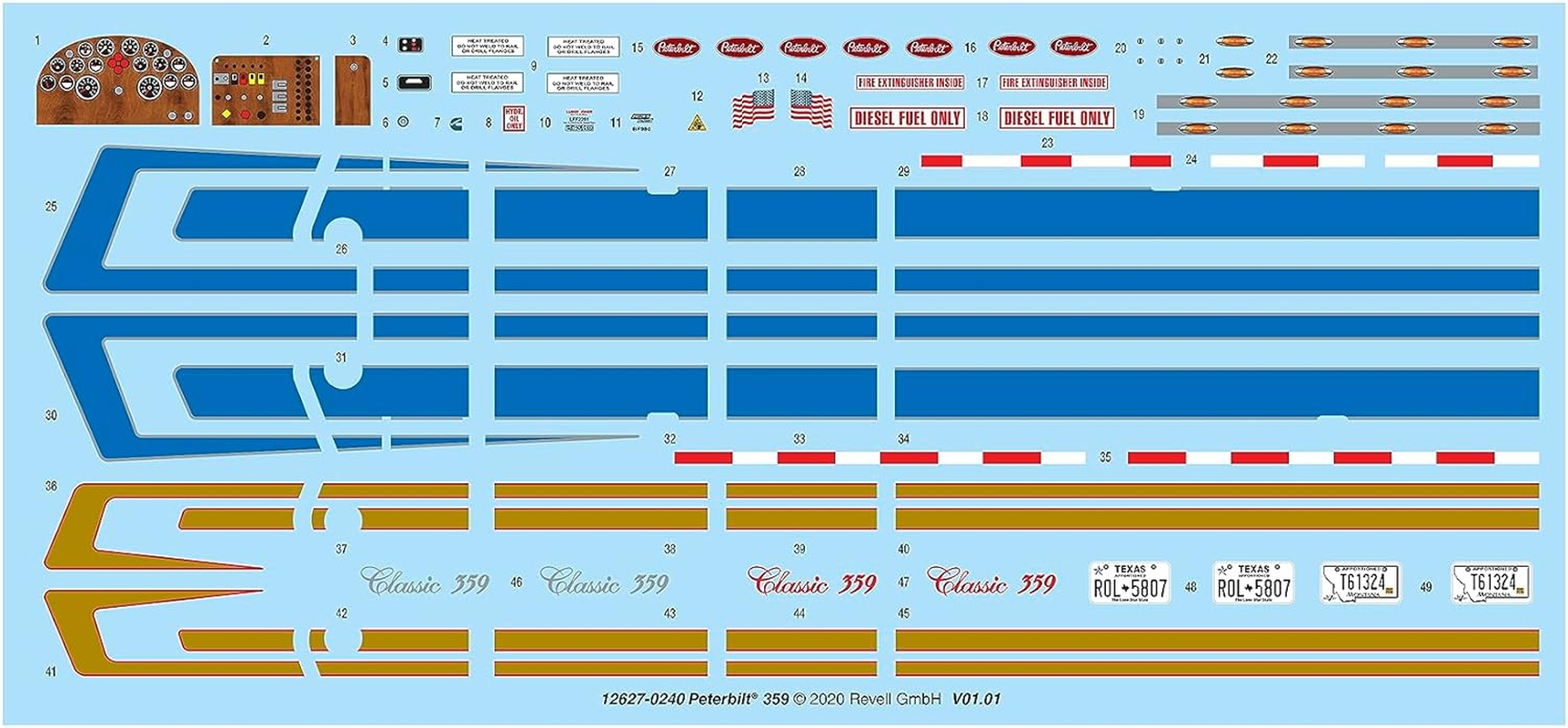 Revell 1:25 Scale Peterbuilt 359 Conventional Tractor Model Kit image number 6