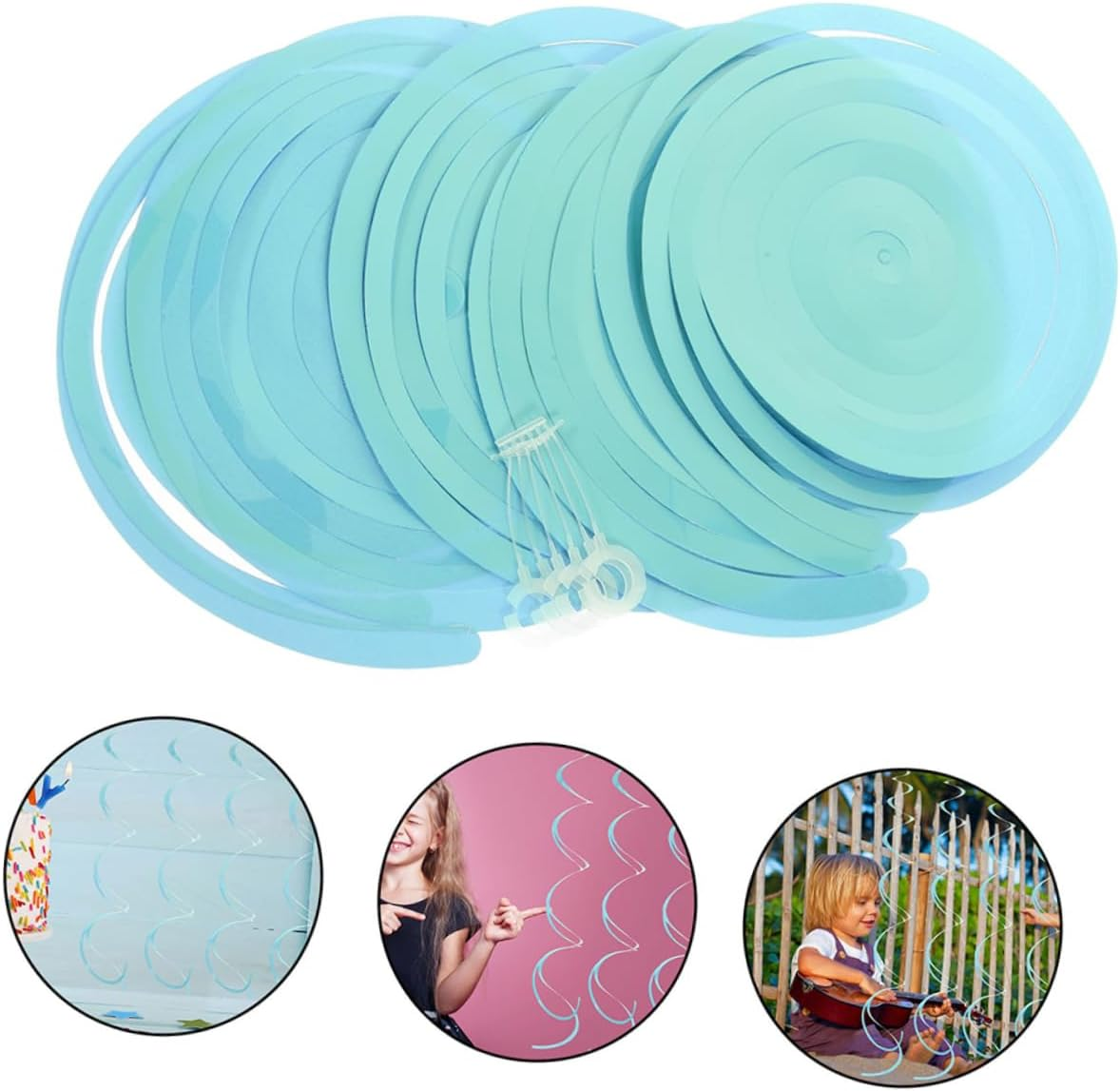 VICASKY 18Pcs Spiral Hanging Swirl Decorations for Showers Birthdays and Festivals Eye-Catching Macaron