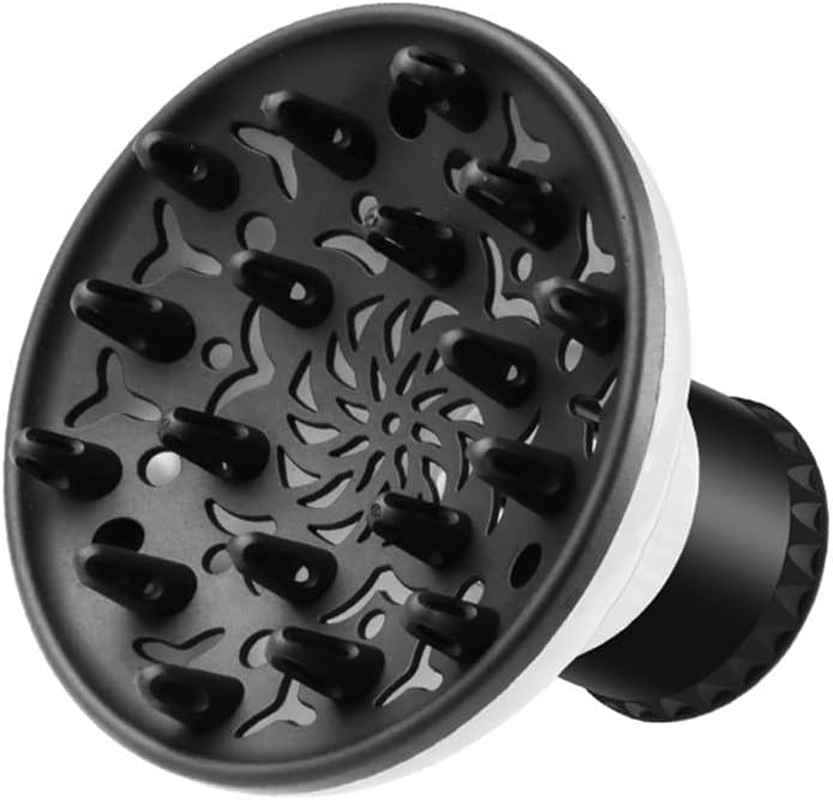 QIRUIRED Universal Hair Diffuser Hair Dryers with Nozzle for 1.49 in to 2.36 Inch Hair Drying Adjustable Professional Salon Tool for Curly and Natural Wavy Hair Styling (White)