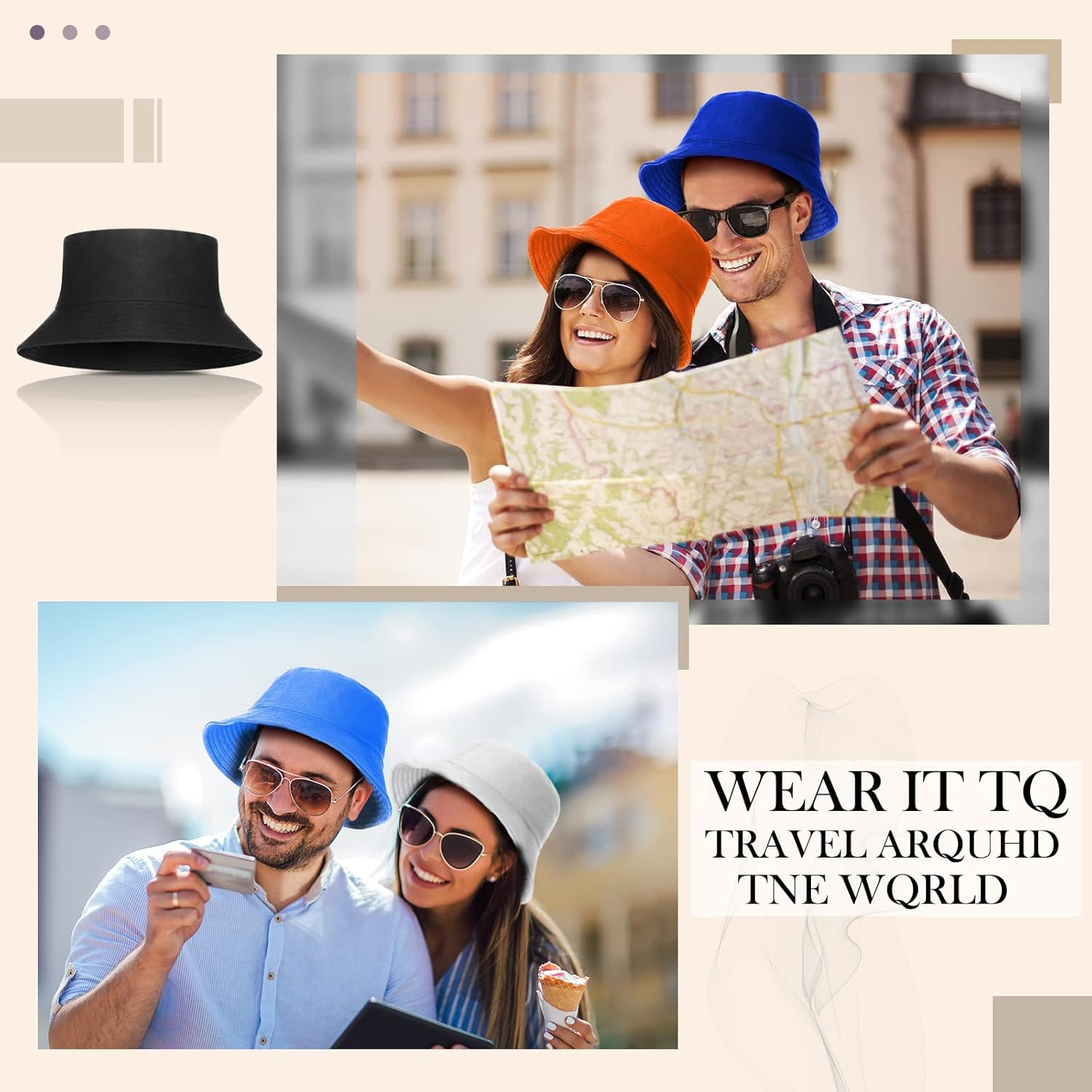 48 Pieces Bucket Hats Unisex Cotton Wide Brim Sun Bucket Hat Summer Fisherman Cap for Men Women Teens Outdoor Travel Beach Vacation Accessory, 16 Colors Colorful, Colorful, Medium image number 4