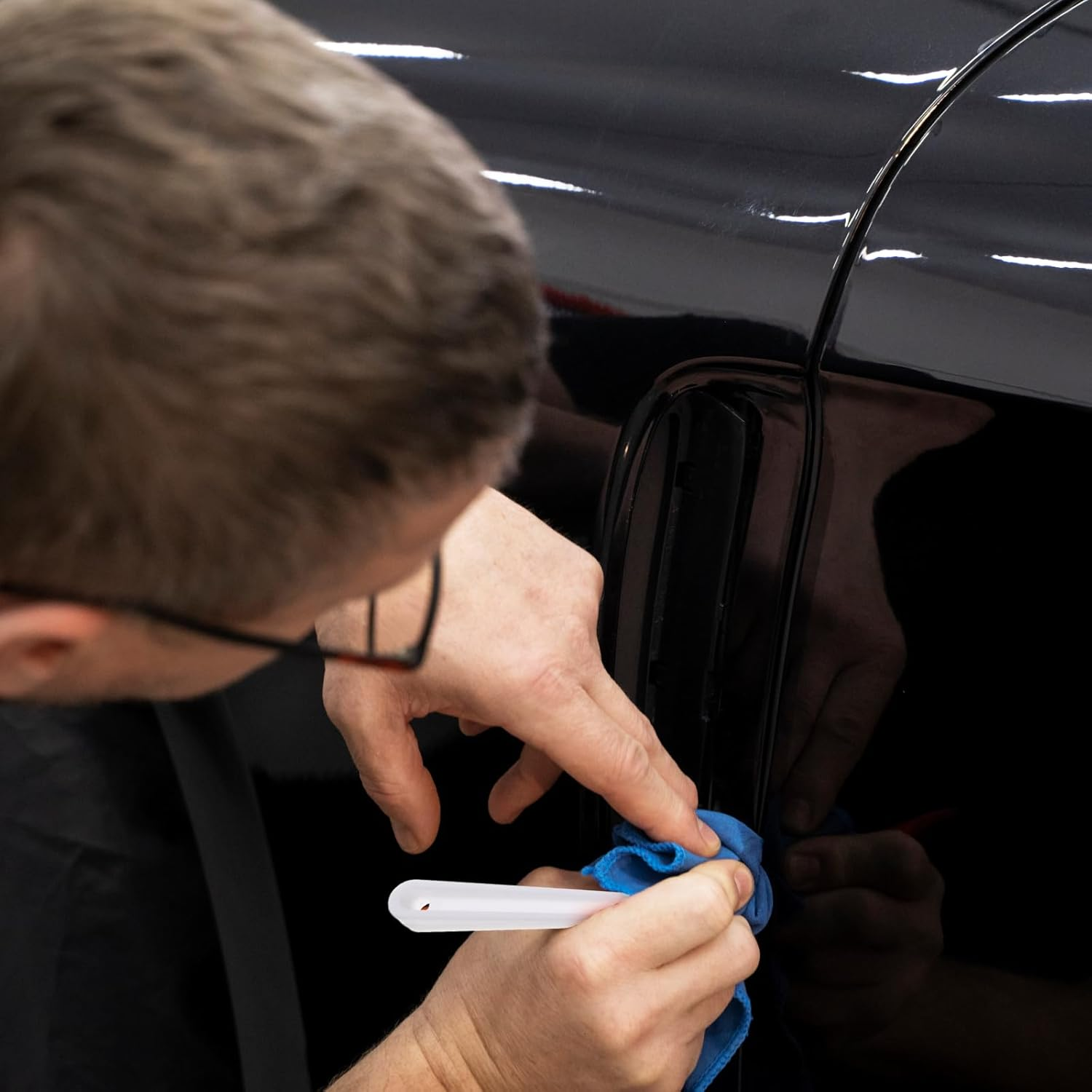 5 Pack Window Tint Shank Squeegee Tools, Corner Shank Gasket Squeegee Scraper Vinyl Wrap Tools Flat Lip Film Installation for Car Window Tinting, White image number 4