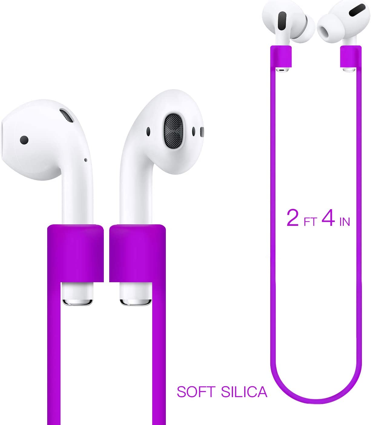 Compatible for Airpods Anti-Lost Straps Accessory - 7PCS Colorful Assorted Strings, Soft Sport Airpods 1 2 Pro Tether Lanyard, Running Silicone Wire Cable Connector, Silica Gel Neck Rope Cord image number 4