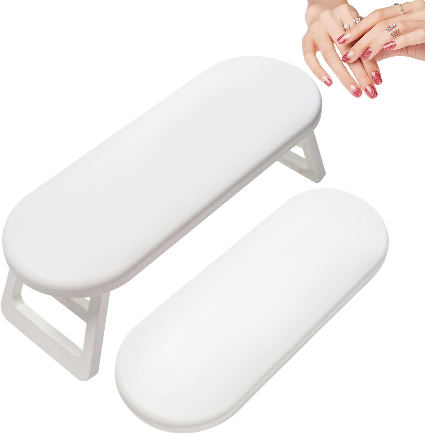 Nail Tech Hand Rest Portable,Household Manicure Arm Cushion - Non-Slip Foldable Hand Rest for Professionals Beginners Work Station Salon Manicure Pedicure Outdoors