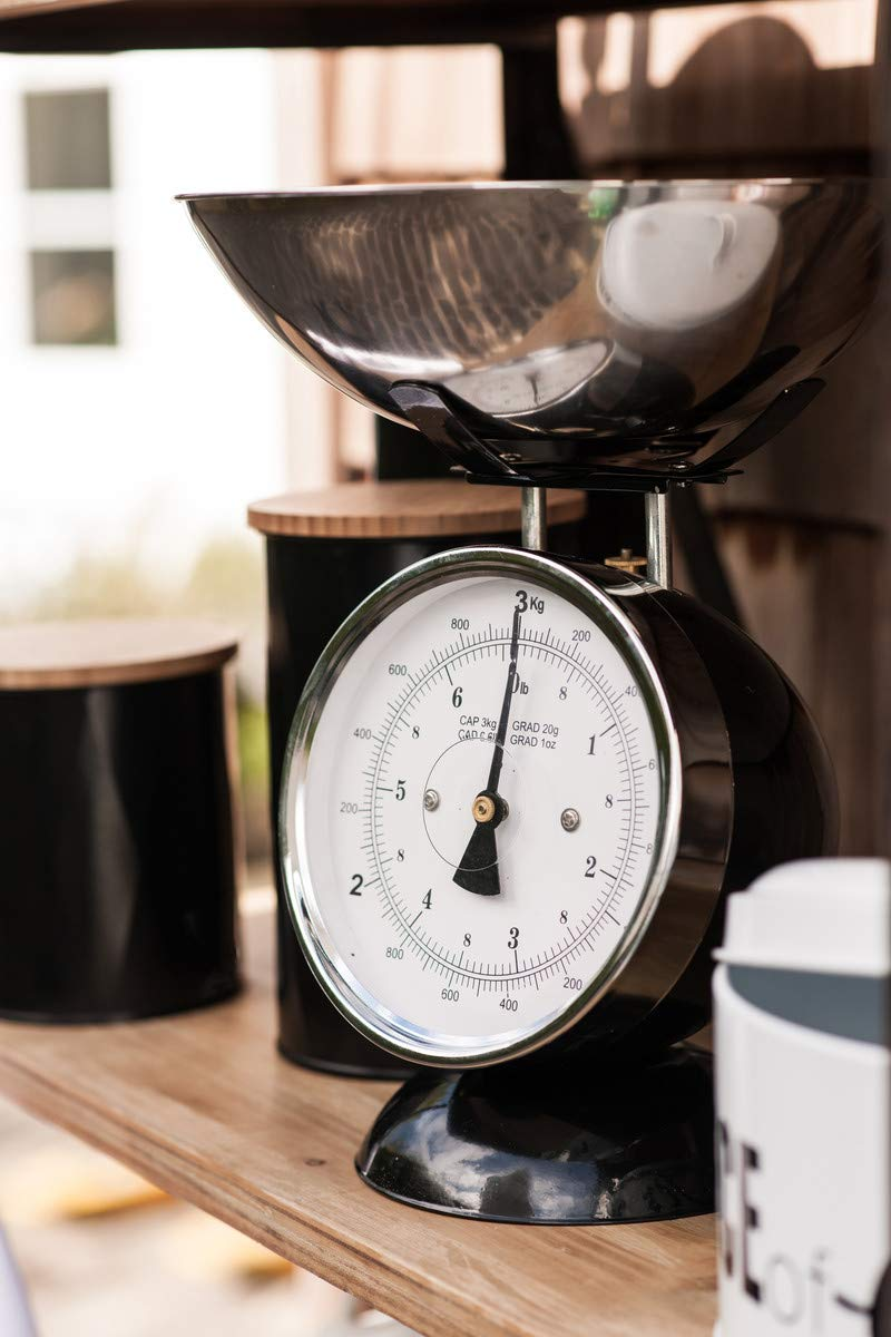 Premier Housewares Kitchen Scales 3 Kg, Stainless Steel, Black, 16 X 17 X 29