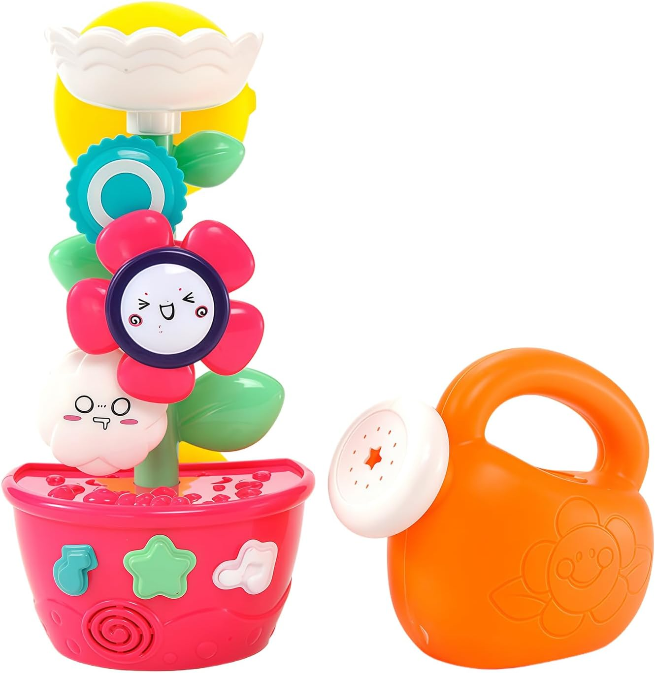 Baby Bath Toys - Sun Shower Spinner for Toddlers 1-3 ,Toddler Bathtub Suction Water Spinner Gear,Safe, Colorful & Interactive Bathtub Toys for Boys Girls image number 1