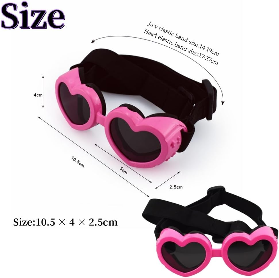 Dog UV Protection Set, Adjustable Baseball Cap with Ear Holes, Sunglasses, Visor Sunbonnet, for Small Dogs and Puppies (Medium) image number 4