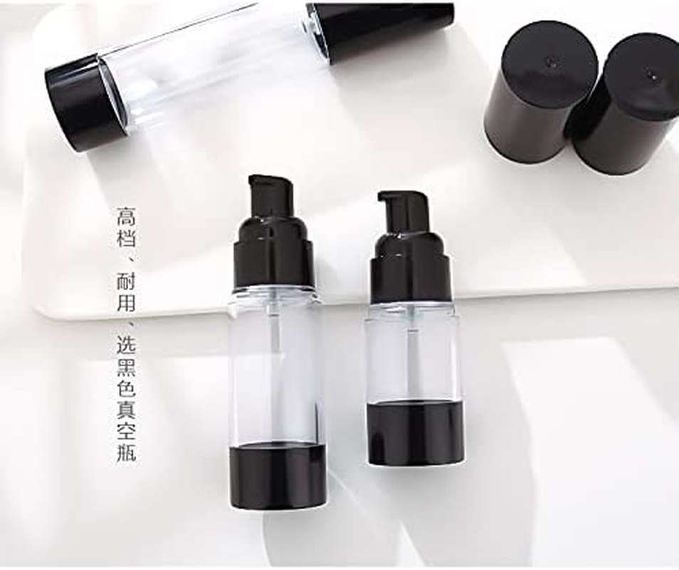 3Pcs/Lot 15Ml 30Ml 50Ml Empty Black Airless Lotion Cream Pump Plastic Container Cosmetic Bottle Dispenser Travel Containers Doubtless Bay image number 5