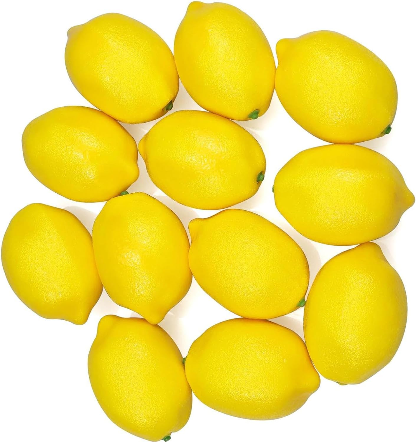 12Pcs Artificial Fruit Lemon,Yellow Fake Lemons Faux Fruit for Home House Kitchen Decoration,Lifelike Normal Size Simulation Lemons,Plastic Yellow Lemon for Fake Fruit Bowl image number 3