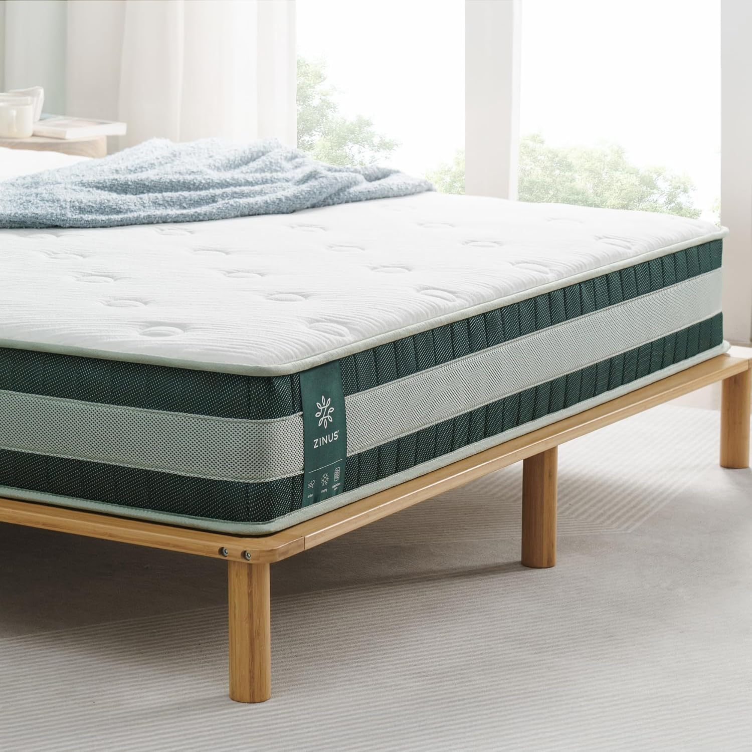 Zinus Double Mattress | 5-Zone Chiro Cooling Premium Pocket Spring Foam Mattress image number 4