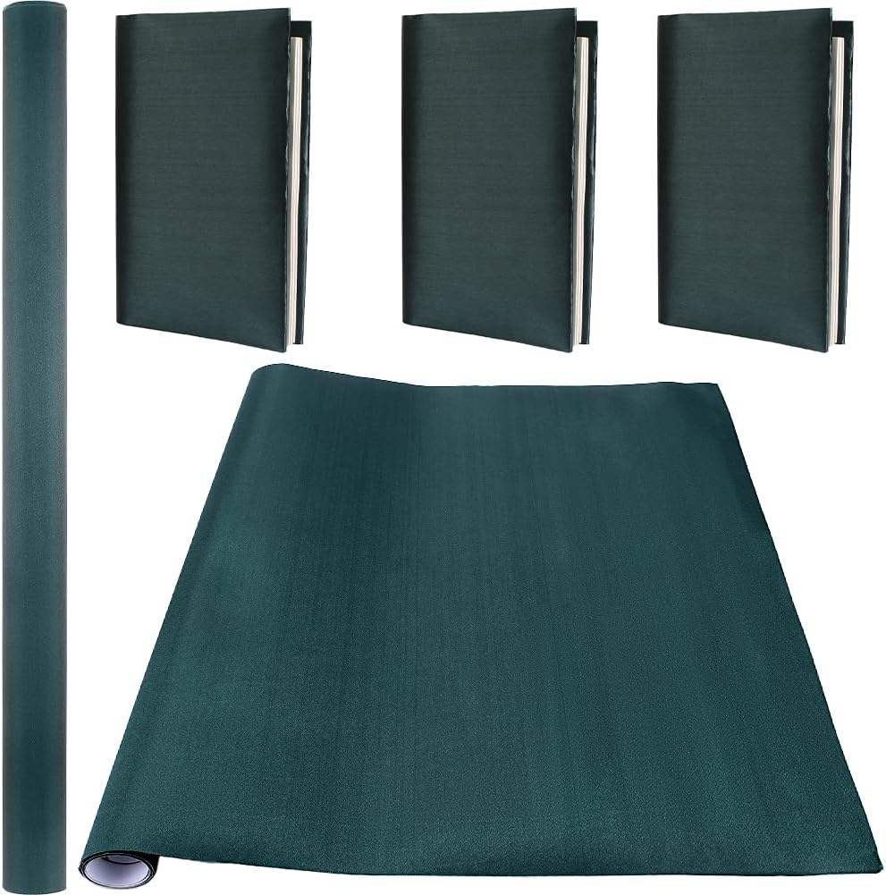 CRASPIRE Book Cloth for Book Binding Silk Dark Green 43.3 X 16.53 A3-A8 Fabric Surface Paper Backed Bookcover Book Covering Protector Bookbinding Supplies for Books Album DIY Scrapbooking