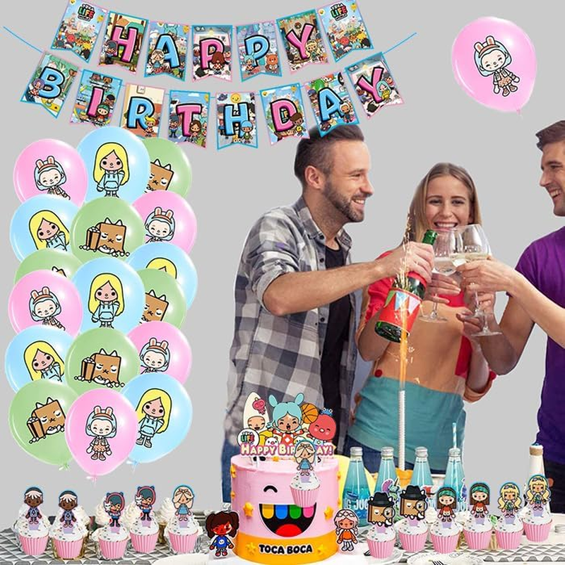 Toca Life World Birthday Decoration Toca Life World Balloons Toca Life World Birthday Balloons Toca Life World Party Decoration Toca Life World Birthday Decoration Garland Cake Topper, 1007SM image number 1