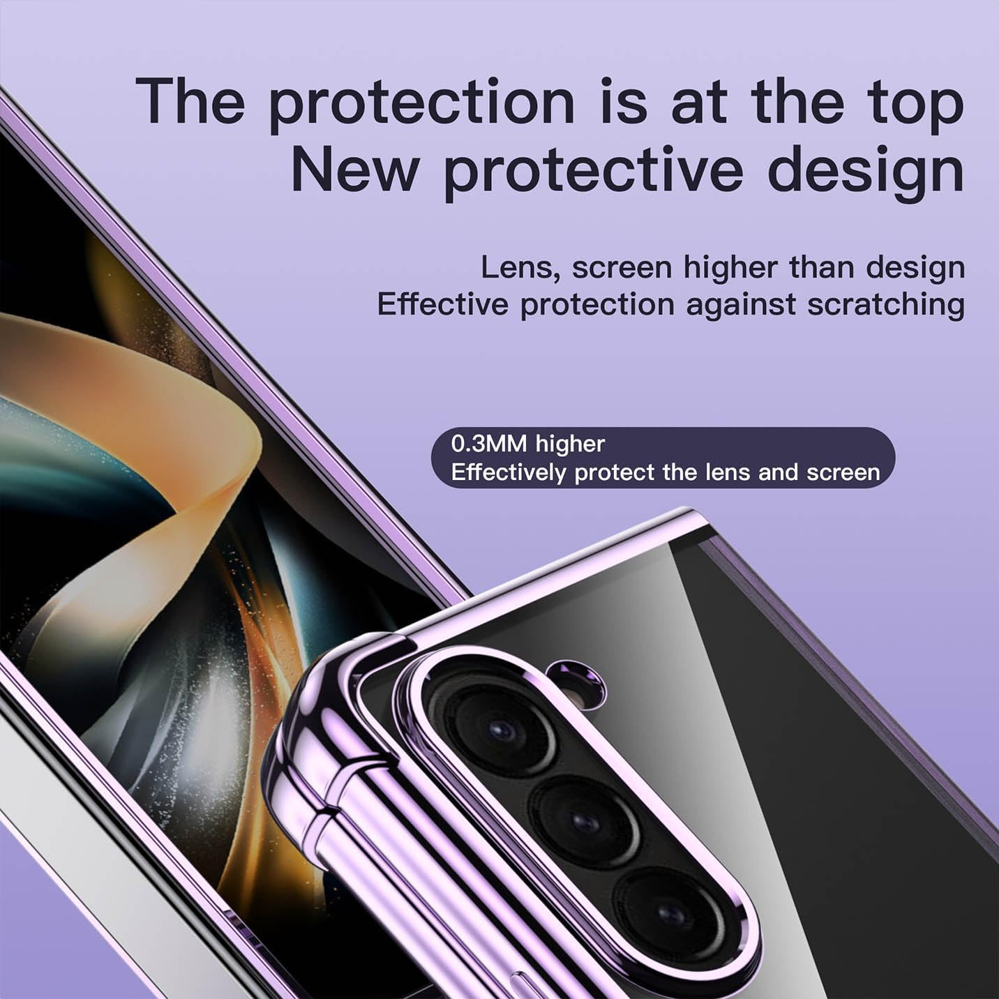 BORYA Electroplated Case for Samsung Galaxy Z Fold5 (Fold 5), Ultra Thin, Shockproof, Transparent Mobile Phone Case, Soft Silicone TPU Bumper, Wrinkle Protective Case, Elegant Luxury Case, Silver - Silver image number 3