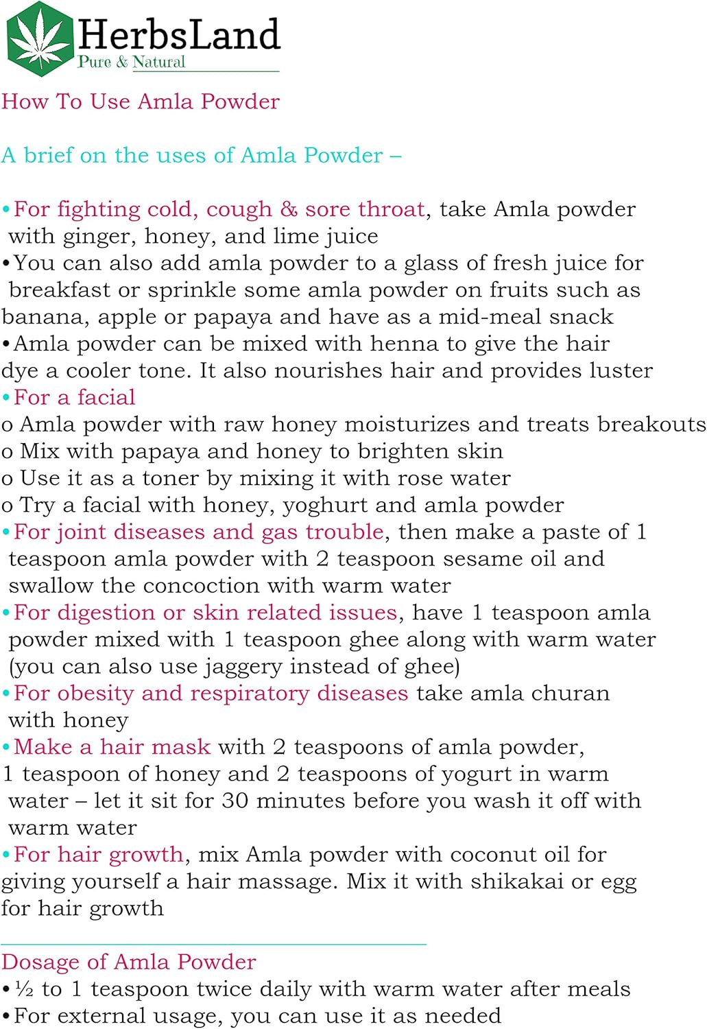 Herbsland&reg; Pure Bio Organic Amla Reetha Shikakai Bhringraj Powder for Face, Skin and Hair Care| Shiny Hair Growth with Anti-Dandruff Treatment | Natural Conditioning & Shampoo (50 Gm Each) (200 Gm) image number 1