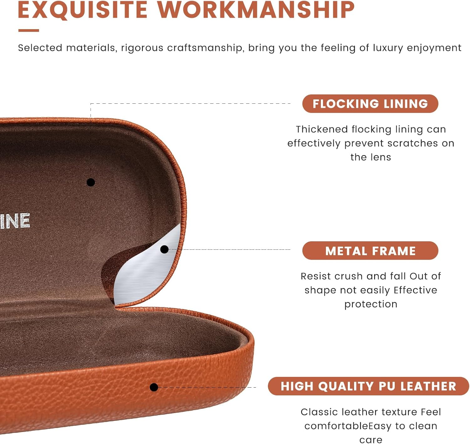 Molshine Sonnenbrillen Etui Aus Hartschalen Leder, Klassisches Gro&szlig;es Brillenetui F&uuml;r Damen Und Herren, Sonnenbrillen image number 2