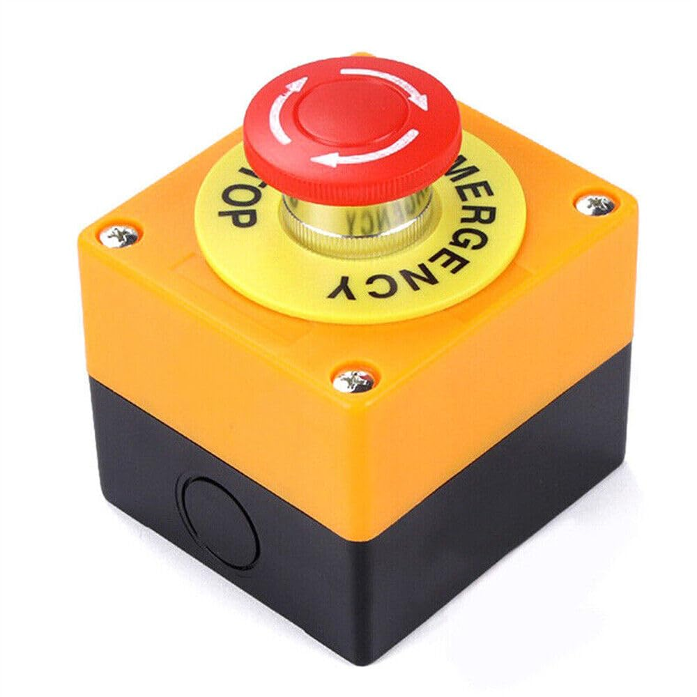 Red Mushroom Emergency Stop Shut off Push Button Switch NO NC E-Stop Push Button image number 4