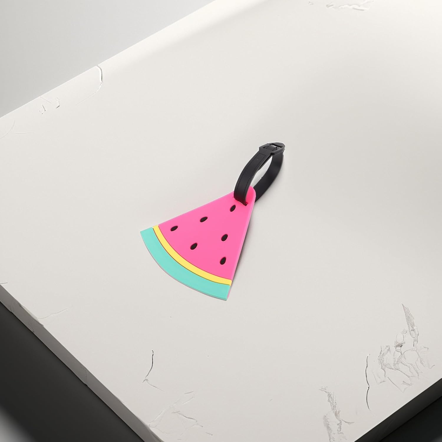 Ciieeo Creative Watermelon Slice PVC Luggage Tags Cute Travel ID Labels for Suitcases Suitcase Tags for Women Summer Beach Holidays