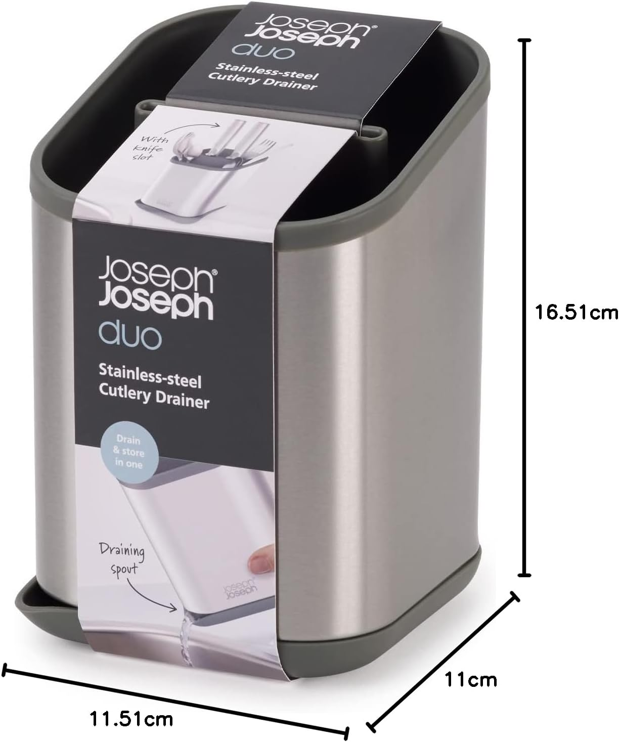 Joseph Joseph Duo Stainless-Steel Cutlery Drainer image number 6