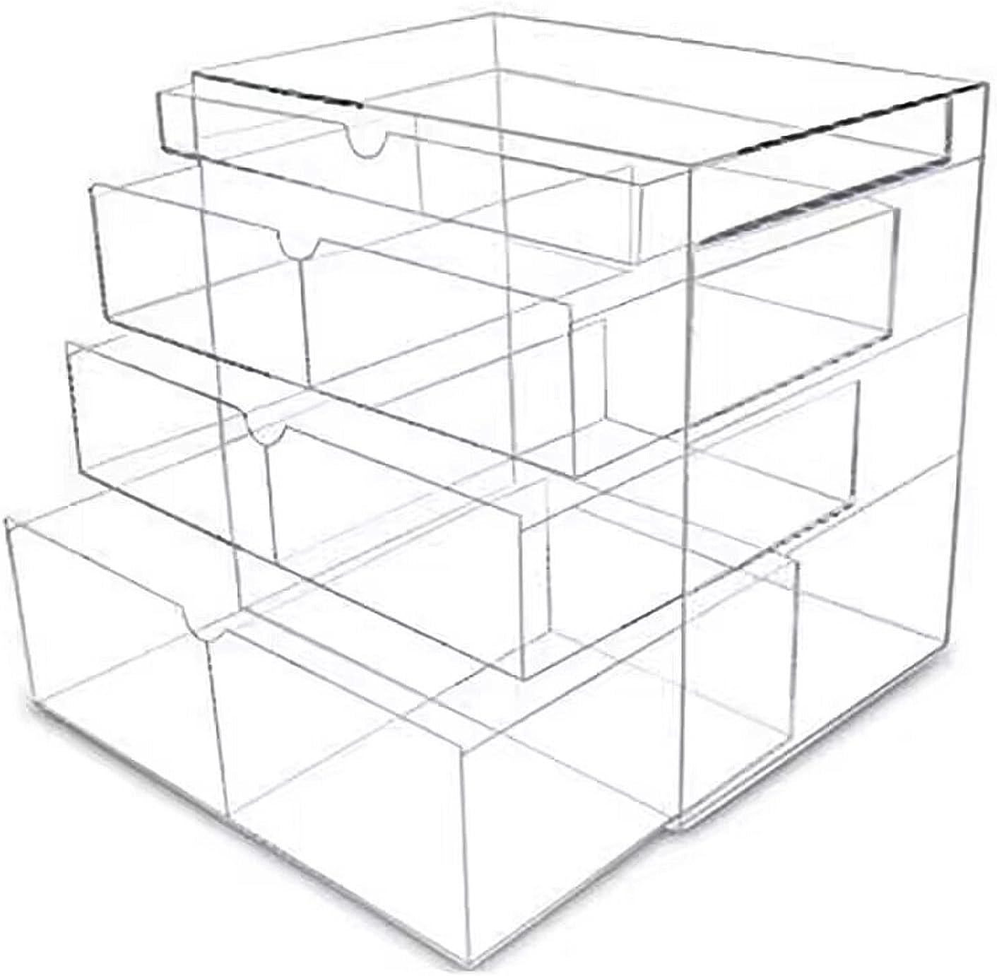 Vencer Acrylic Makeup Organizer Holder Box with 4 Removable Drawers VMO-016