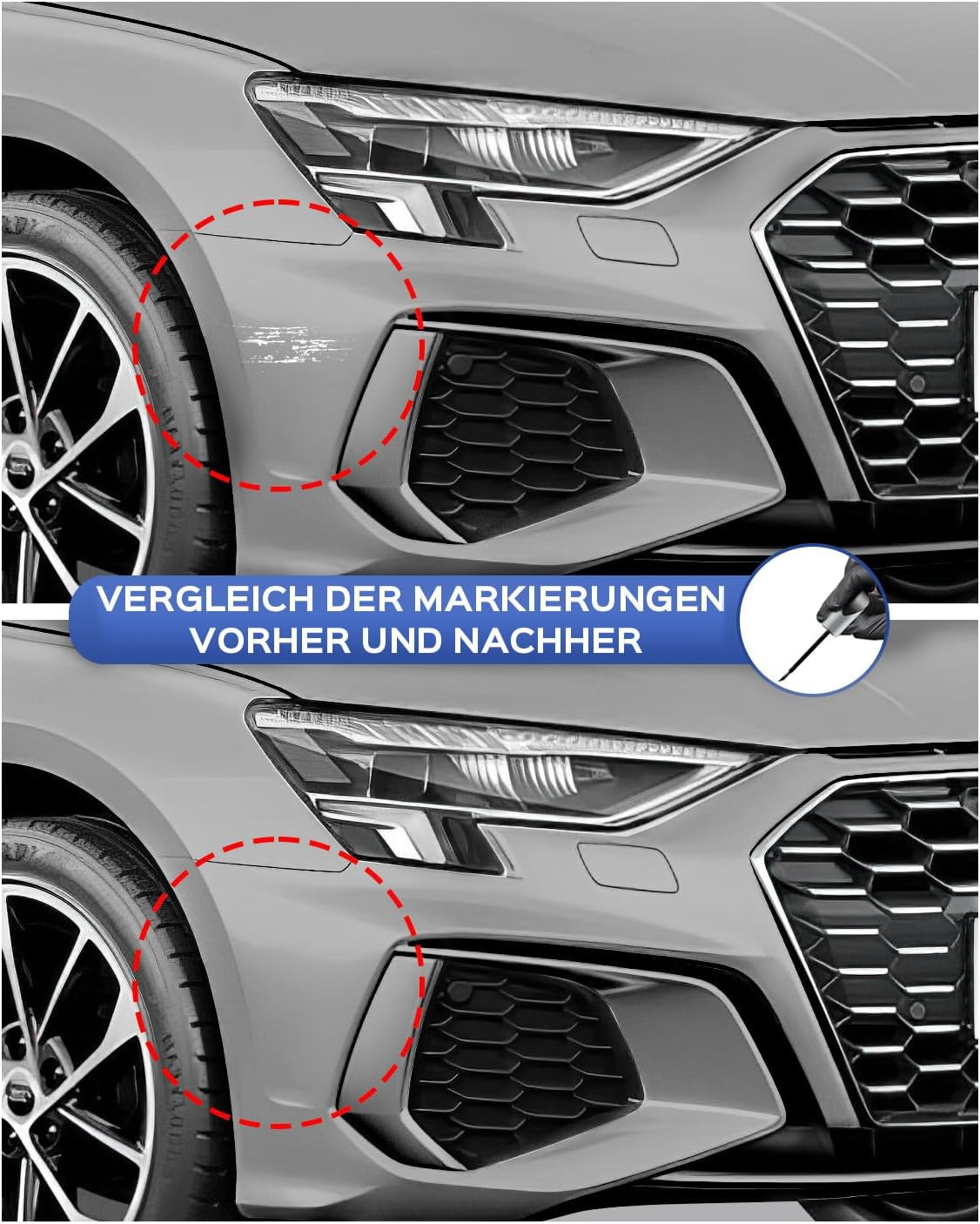 LZ7G/L5 Florett Silver Metallic Touch up Paint - Exact Match for Audi A4/A7/A8/Q3/Q5/SQ5/A6 - Scratch & Chip Repair image number 5