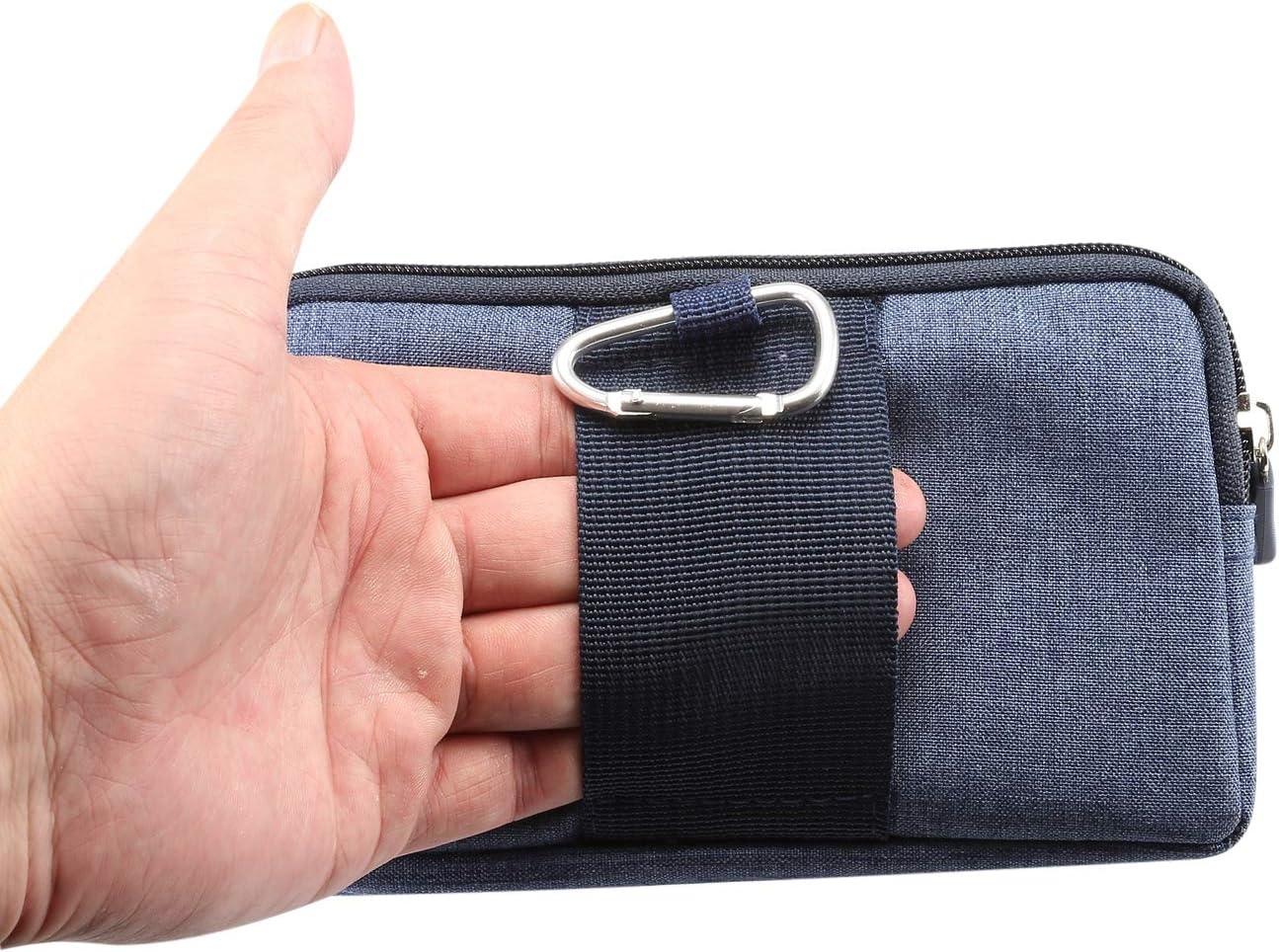 Men'S Mobile Phone Holster with Belt Clip, Cell Phone Belt Clip Bag, Zipper Smartphone Waist Bag Mobile Phone Holster Belt Pouch Fanny Pack Wallet with Carabiner Belt Loop for Outdoor Sport Travel image number 2