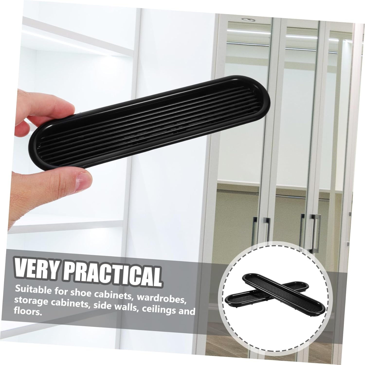 SHOWERORO 4Pcs Plastic Vent Covers Mesh Air Vent Grille for Ceiling Household Storage Wardrobe Shoe Cabinet Heat Dissipation Accessories