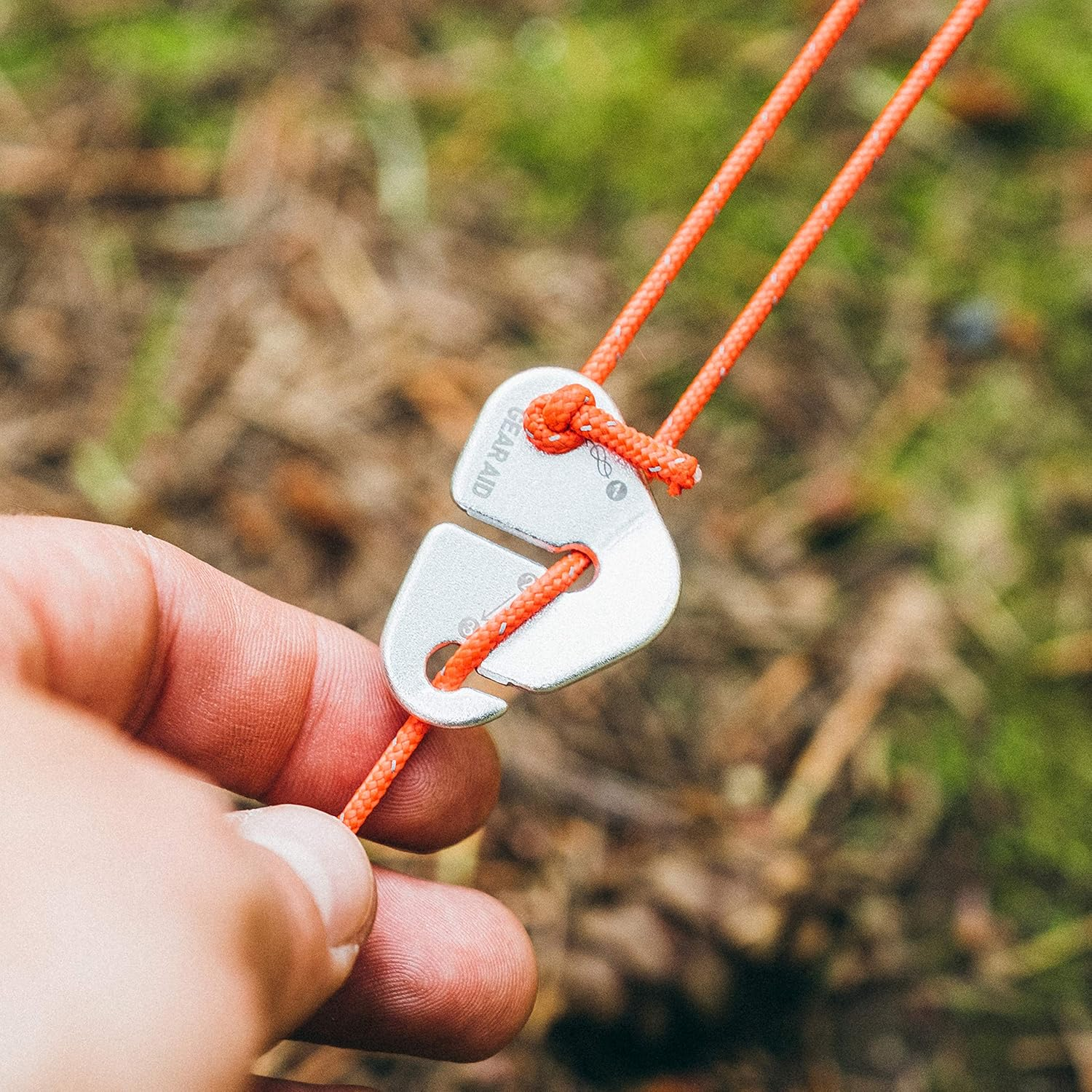 GEAR AID Reflective Guyline Kit with Line Tensioners for Tents and Tarps, 50 Ft, Orange image number 6