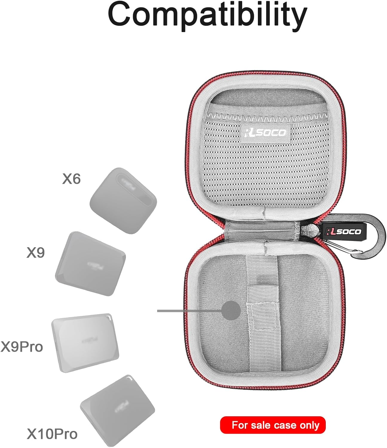 Carrying Case for Crucial X9 Pro/X9/X10/X10 Pro/X6 Portable SSD 8TB/6TB/4TB/2TB/1TB/500GB External Solid State Drive,Storage Travel Case by RLSOCO (Case Only) image number 4