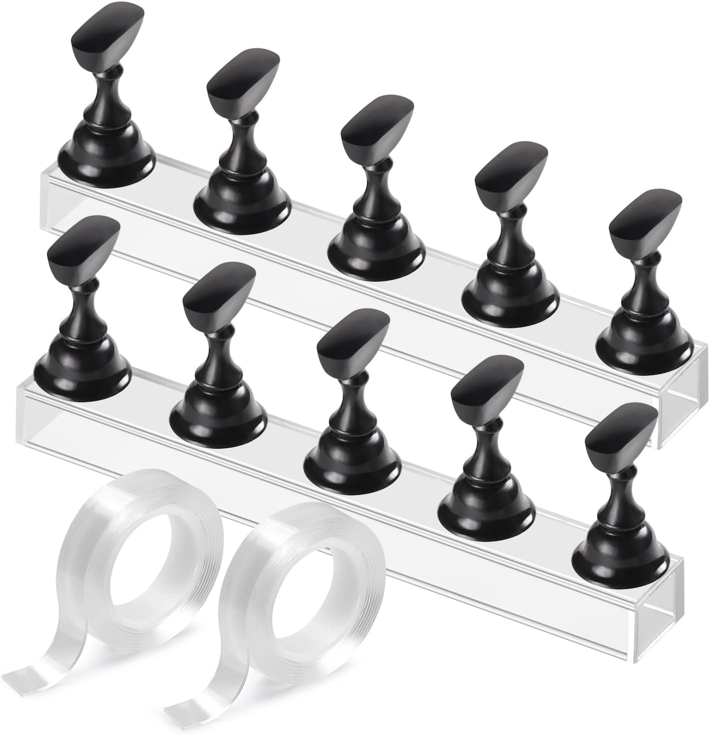 Etercycle Nail Stand Acrylic Nail Art Display Stand Practice Nail Holder for Painting Nails Magnetic Practice Stands with Double-Sided Tape for DIY Salon Supplies (Pink)