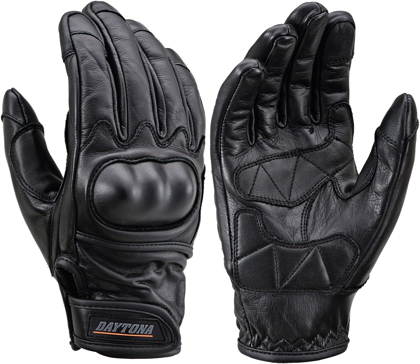 Daytona HBG-110 Motorcycle Gloves, Genuine Leather, Cowhide Leather, Spring, Summer, Autumn, Winter, Hard Protector, Touch Panel Compatible, Protector Gloves