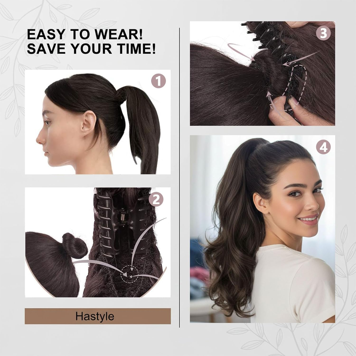 Long Curly Claw Clip Ponytail Extension 40Cm Heat-Resistant Synthetic Hairpiece Adds Volume & Length Natural-Looking Hair Extension for Women &ndash; Fengea