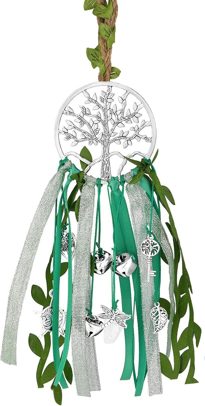 Witch Bells Protection for Door Knob Tree of Life Wind Chime Hanger Clear Negative Energy Witchcraft Supplies Witch Wind Chimes Wreath Pagan Bell Decor for Witchy Boho Room (Vivid Style) image number 1