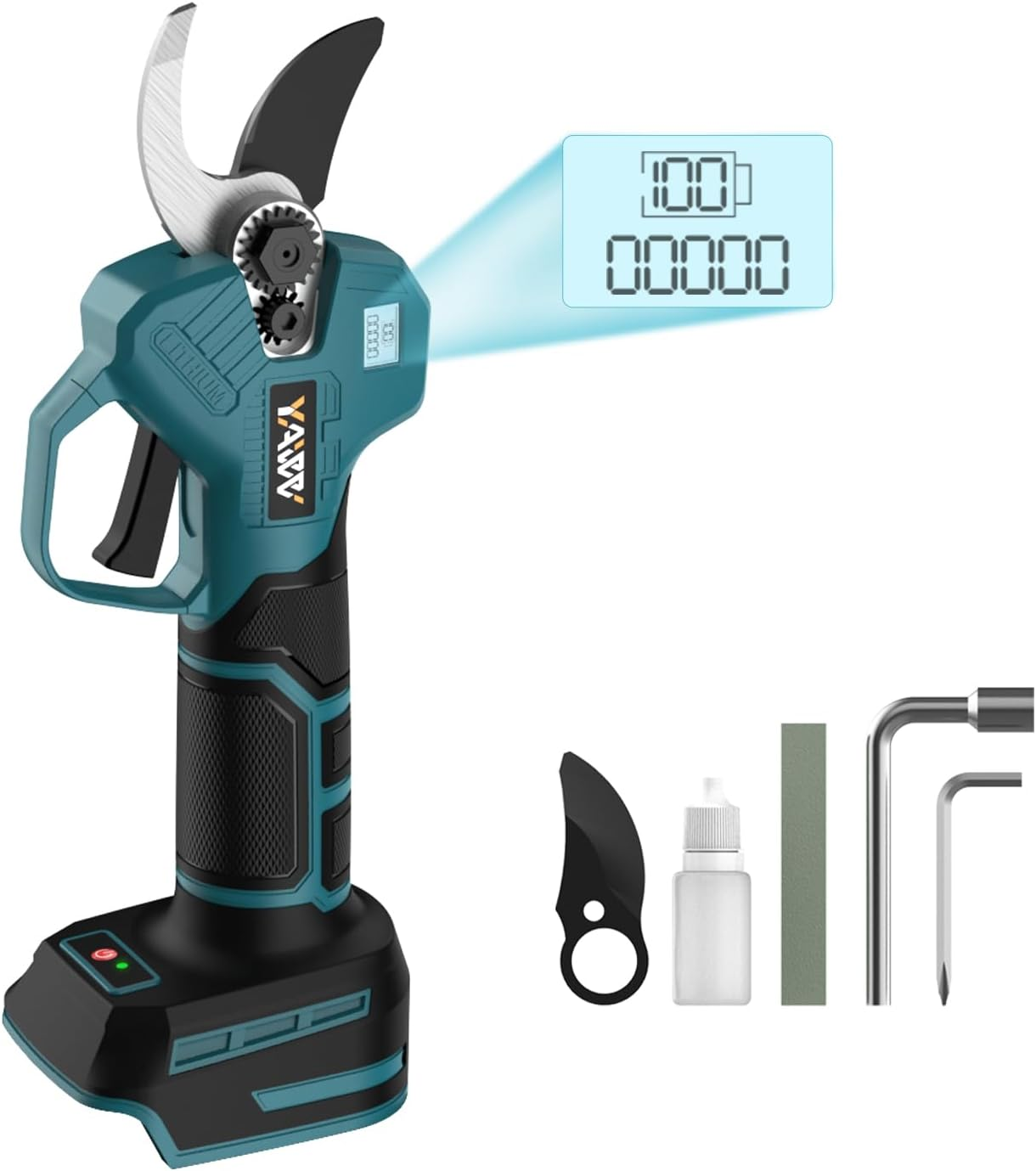 Brushless Electric Pruning Shears for Dewalt 20V Battery, Portable Cordless Pruning Shears with LCD Display＆Sk5 Blades, Adjustable Cutting Diameter 0.8-1.2 Inch for Gardening Tree Pruning(No Battery) image number 2