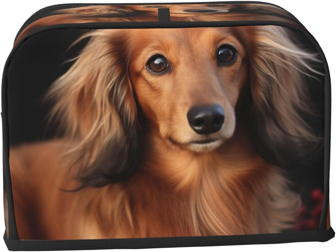 2 Slice Toaster Covers Quilted Bread Maker Cover Small Appliance Cover with Handle Long Haired Dachshund Toasters Dust Cover for Home Table Kitchen Decor image number 5