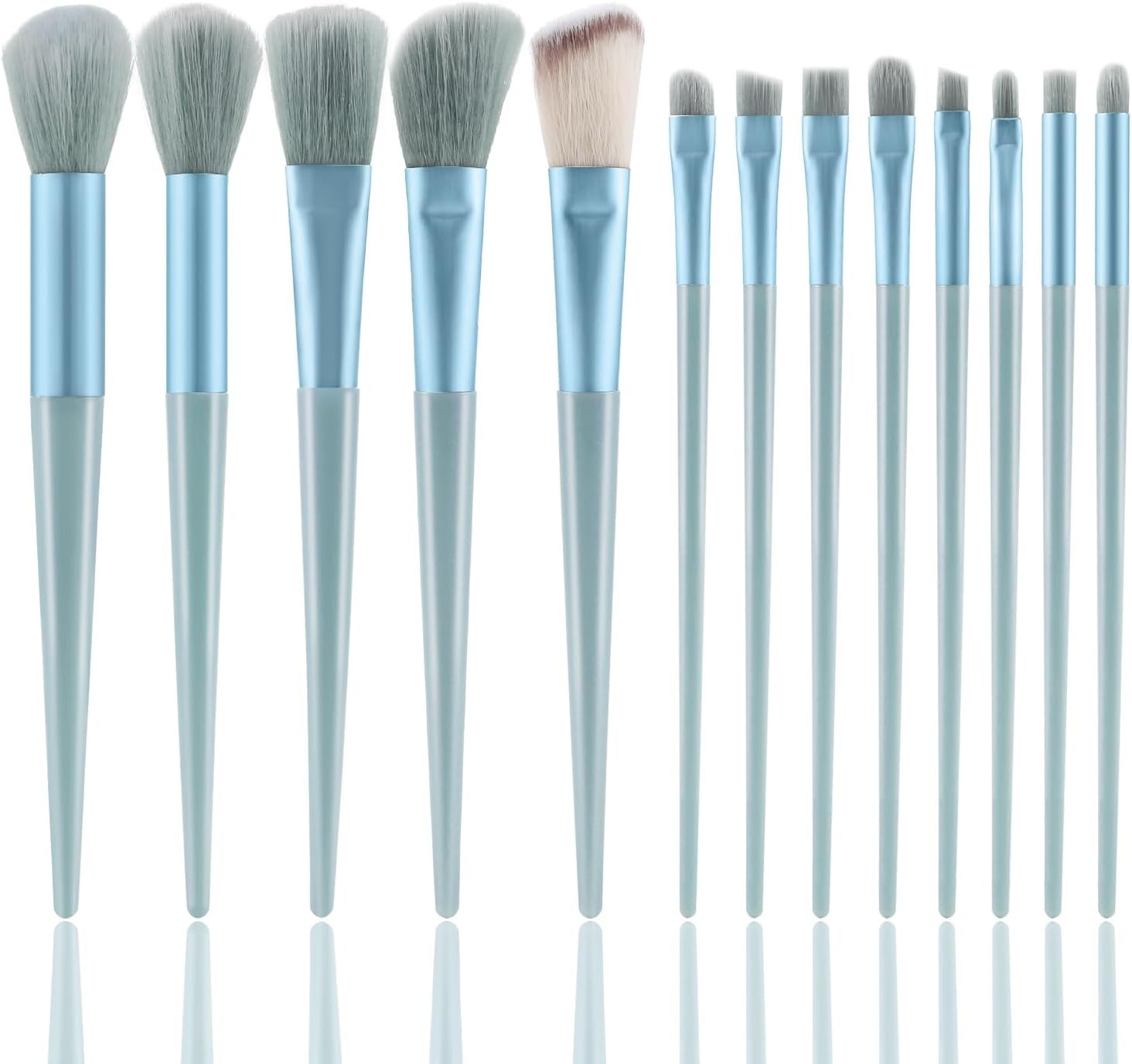 Boobeen 13Pcs Travel Makeup Brush Set, Fluffy Makeup Brushes for Eyeshadow Foundation, Face Brushes Makeup, Blendable Blush Brush for Beginner