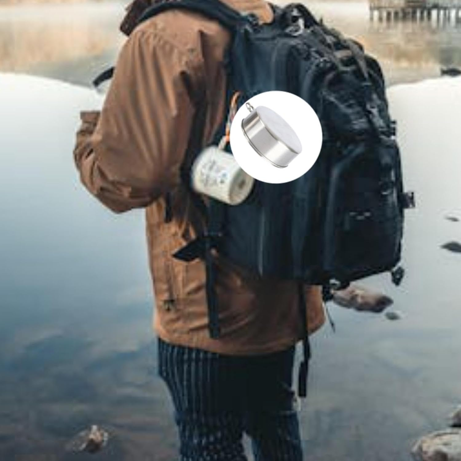 Eigell Collapsible Mug Telescopic Stainless Steel Mug Tough with Keychain Reusable Folding Mug Metal Cup for Water Camping Hiking image number 1