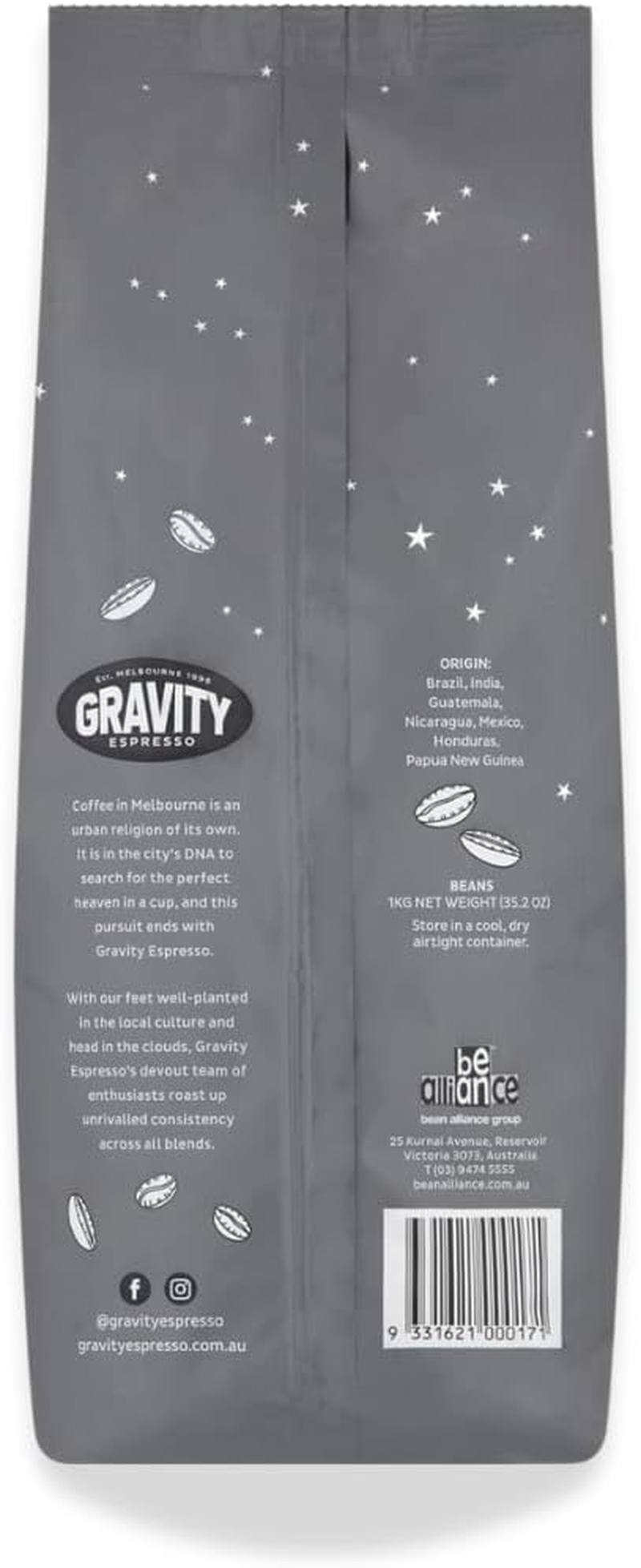 Gravity Espresso 6 Degrees Darker Coffee Beans 1Kg image number 2
